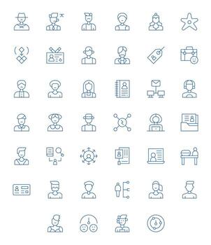 Client Icon Collection with 40 High Resolution Thin Line Designs vector
