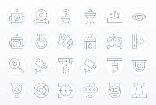 24 Detection Display Perfect Icons in 256x256 Thin Line Aesthetic vector