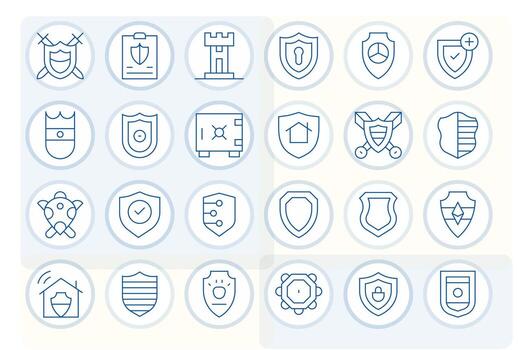 24 Icons for Safeguard optimized in PIXEL Perfect High Resolution Thin Line resolution vector
