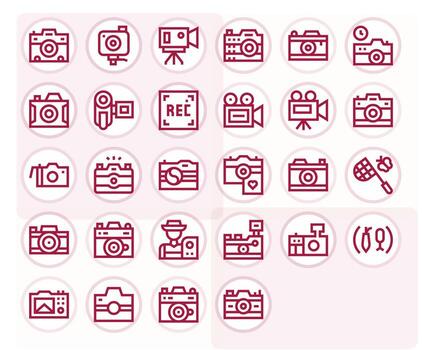 Capture Comprehensive Bundle with 28 Editable Bold Line 128x128 Icons vector