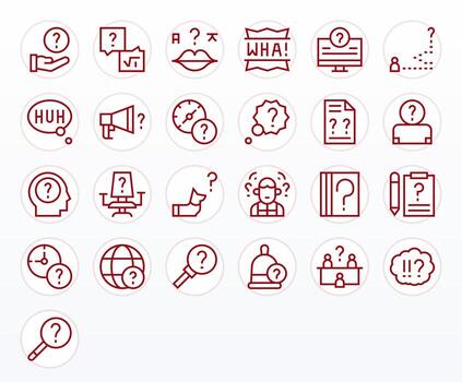 Doubt Premium Bundle with 25 128x128 Display Perfect Regular Line Icons vector