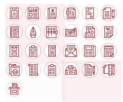 Regular Line Pixel Optimized Icons from Paper Set with 25 High Resolution Icons vector