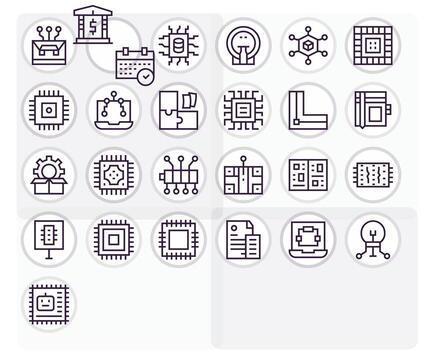25 Icons for Integrated optimized in Detail Enhanced 256x256 Regular Line resolution vector