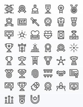 45 Bold Line Icons for Recognition in crisp 64x64 PIXEL Perfect resolution vector