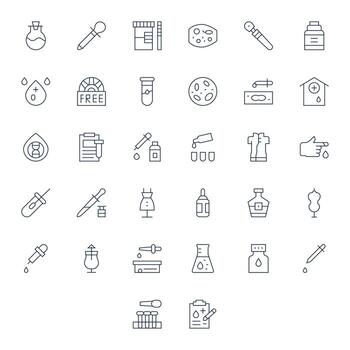 Sample 256x256 Icon Pack with 32 Thin Line Grid Fitted Elements vector
