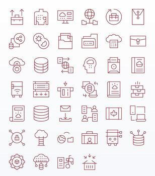 40 Thin Line Icons designed for Cloud Storage in 64x64 Display Perfect format vector