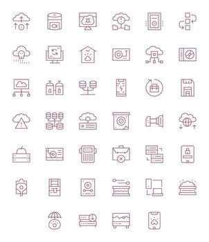 apoyo gráficos presentando 40 Delgado línea editable retina Listo diseños vector