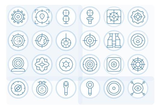 Scope Professional Set with 24 Thin Line Pixel Aligned High Resolution Icons vector