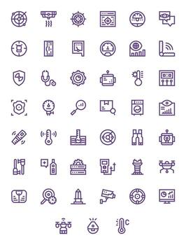 45 Editable Bold Line Icons designed for Monitoring Interface vector