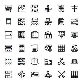 36 64x64 Bold Line Icons for Multiple with Editable precision vector