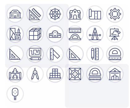 Plano icono repositorio conteniendo 25 regular línea retina Listo editable gráficos vector