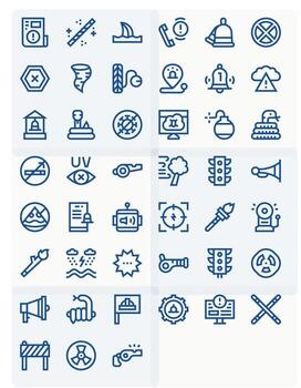 45 256x256 Bold Line Icons optimized for Warning Pixel Optimized display vector