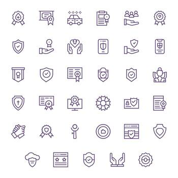 35 Regular Line Icons for Trust in crisp High Resolution Pixel Aligned resolution vector