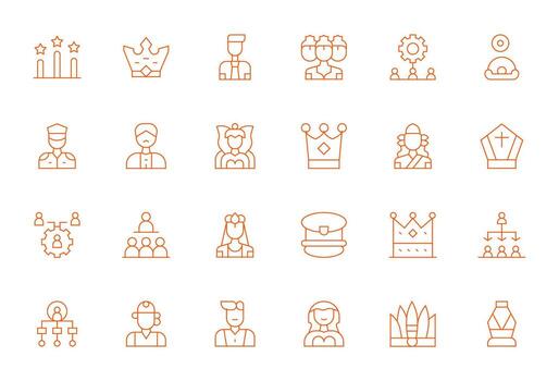 liderazgo icono repositorio conteniendo 24 Delgado línea 256x256 píxel alineado gráficos vector