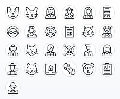 25 regular línea píxel optimizado vectores para perfil tema