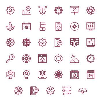 35 Regular Line Editable Icons for Adjustments Graphics vector