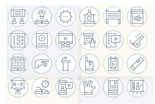 Instructional Ultimate Package with 24 128x128 Thin Line Display Perfect Icons vector