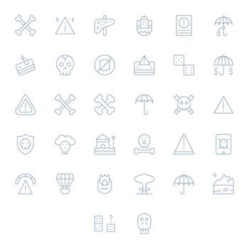32 Editable 256x256 Icons for Risk in elegant Thin Line design vector
