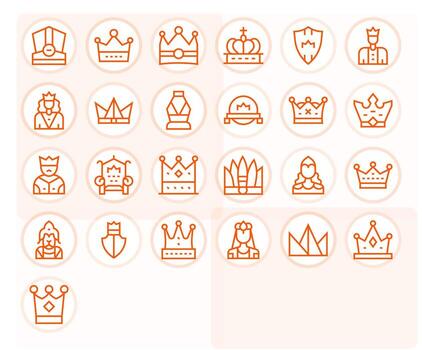 25 Regular Line Icons designed for Monarch in High Resolution Grid Fitted format vector