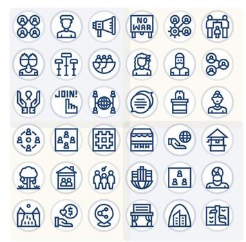 Community Scalable Set featuring 36 Display Perfect Bold Line Retina Ready Icons vector