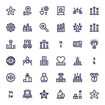 Ranking Graphics featuring 36 Bold Line Pixel Optimized High Resolution Designs vector