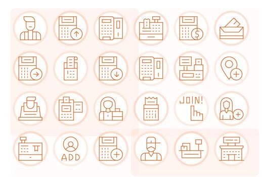 Register Graphics featuring 24 Thin Line Pixel Optimized High Resolution Designs vector