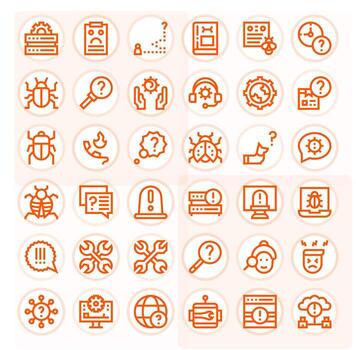Troubleshooting Complete Package with 36 High Resolution Bold Line Display Perfect Icons vector