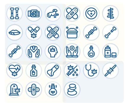Healing Icon Set with 28 Bold Line 256x256 Pixel Optimized Graphics vector