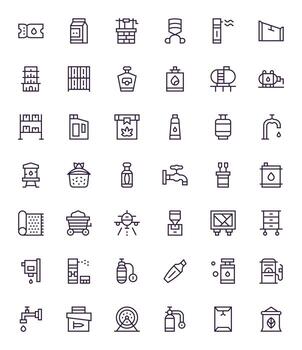 42 Regular Line Icons for Supply in crisp 128x128 Display Perfect resolution vector