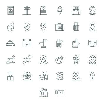 32 Delgado línea píxel optimizado vectores para destino tema
