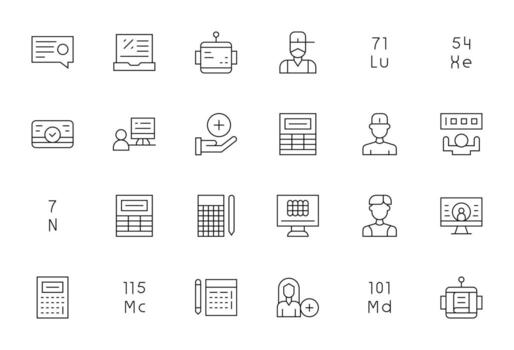 Data Entry Display Perfect Set with 24 Retina Ready Thin Line Icons vector