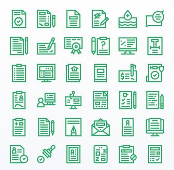 Form High Resolution Icon Pack with 36 Bold Line Editable Elements vector