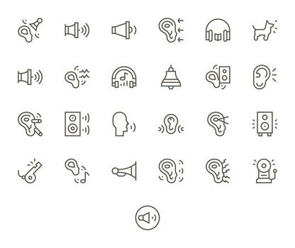 Audible Icon Repository containing 25 Regular Line 256x256 Grid Fitted graphics vector