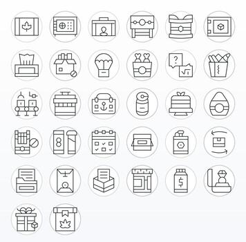 Box Modern Collection with 32 Thin Line High Resolution Editable Icons vector