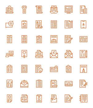 42 Regular Line Icons for Form in crisp 64x64 Display Perfect resolution vector
