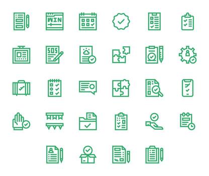 Complete Graphics Pack including 28 Bold Line High Resolution Display Perfect Icons vector