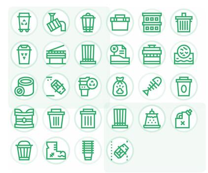 28 256x256 Bold Line Icons for Bin with Display Perfect precision vector