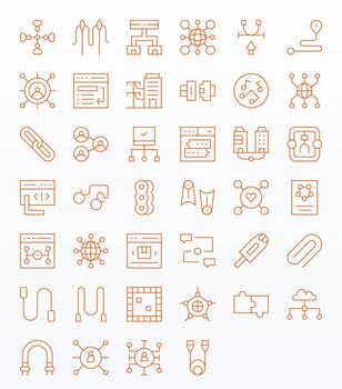 40 Thin Line Display Perfect Vectors for Link Theme