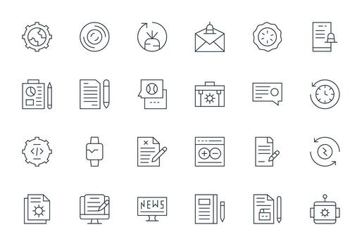 Update Graphics featuring 24 Thin Line Pixel Aligned 64x64 Designs vector