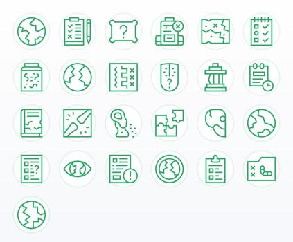 Incomplete featuring 25 Retina Ready Icons in Regular Line Design vector