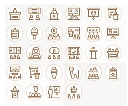 28 Bold Line Grid Fitted Retina Ready Icons from Lecture Suite vector