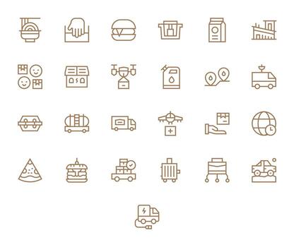 25 Regular Line Editable Designs for Delivery High Resolution Icons vector