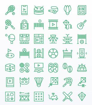 42 Editable Regular Line Icons designed for Play Interface vector