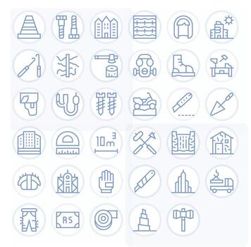 35 Regular Line Display Perfect Icons tailored for Construction 256x256 interface vector