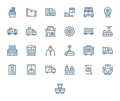 25 Regular Line Icons designed for Logistics in High Resolution Editable format vector