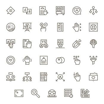 35 monitor Perfecto retina Listo íconos para selección en elegante regular línea diseño vector