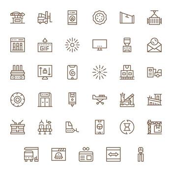 35 Icons inspired by Loading in Grid Fitted 256x256 Regular Line quality vector