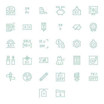 Saving Exclusive Set featuring 32 Thin Line Detail Enhanced High Resolution Icons vector
