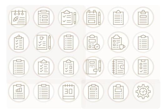 24 Delgado línea íconos desde que hacer lista en retina Listo monitor Perfecto calidad vector