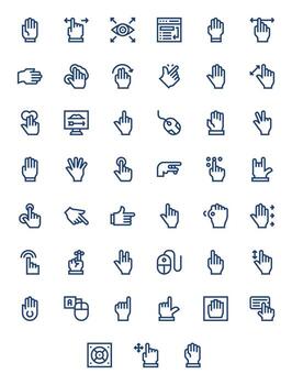 Cursor Premium Bundle with 45 256x256 Grid Fitted Bold Line Icons vector